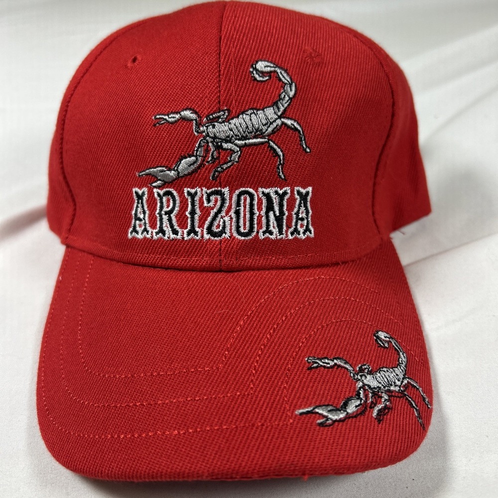 Arizona Scorpion Adjustable Hat Red Used Embroidery